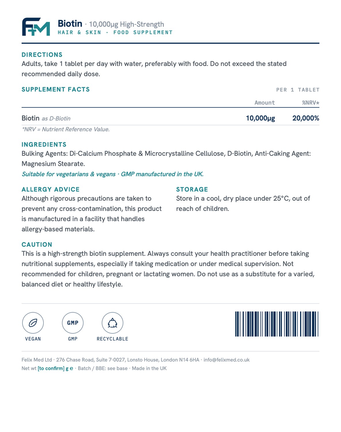 biotin 10000µg 120 tablets biotin 10000µg 120 tablets