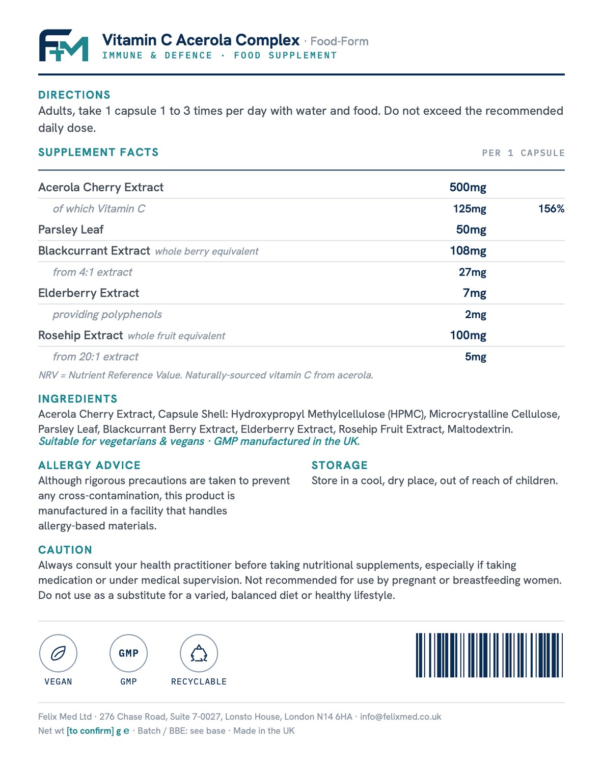 vitamin c acerola immune complex 120 capsules vitamin c acerola immune complex 120 capsules