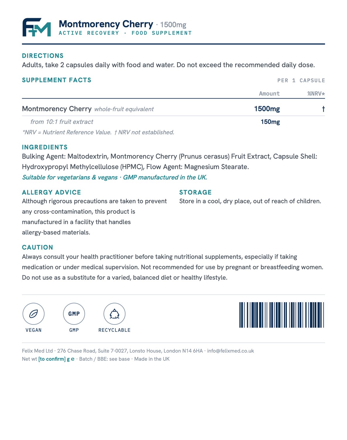montmorency cherry 1500mg 90 capsules montmorency cherry 1500mg 90 capsules